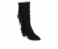 Top 10 💯 Women's Journee Collection Hartly-WC Mid Calf Western Inspired Boot Black 🔥 -London Fog Sales 2 637