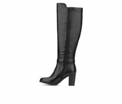 Hot Sale 👏 Women's New York And Company Andrina Knee High Heeled 🥾 Boots Black 💯 -London Fog Sales 3 137