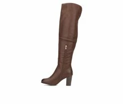 Discount 🧨 Women's New York And Company Amory Knee High 🥾 Boots Chocolate 😍 -London Fog Sales 3 156