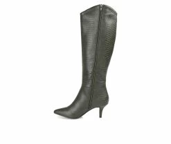 Coupon 🥰 Women's Journee Collection Estrella Extra Wide Calf Knee High 🥾 Boots Olive 🎁 -London Fog Sales 3 268