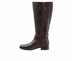 Brand new ✨ Women's Trotters Liberty Knee High 🥾 Boots Brown Snake ✔️ -London Fog Sales 3 331