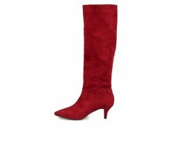 Coupon 🔥 Women's Journee Collection Vellia Wide Calf Knee High 🥾 Boots Wine 😉 -London Fog Sales 3 338