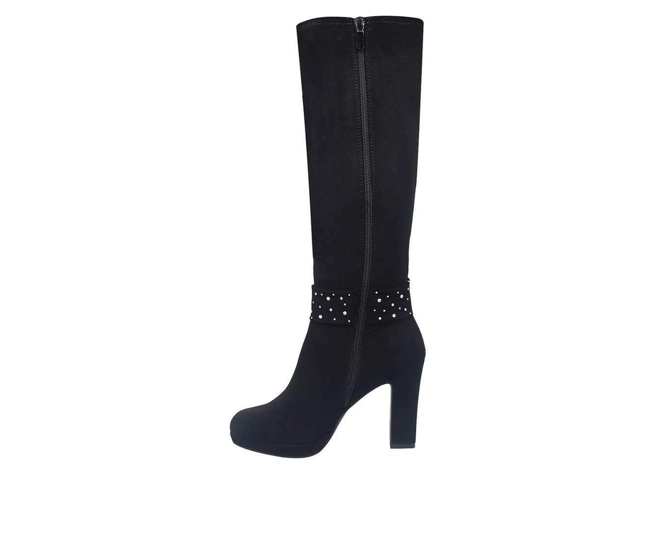 New 😍 Women's Impo Ovidia Bling Knee High Heeled 🥾 Boots Black/Smoke 🥰 4 New 😍 Women's Impo Ovidia Bling Knee High Heeled 🥾 Boots Black/Smoke 🥰 - Image 4