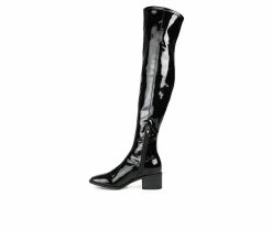 Outlet 🌟 Women's Journee Collection Mariana Wide Calf Over-The-Knee 🥾 Boots Black 🎉 -London Fog Sales 3 459