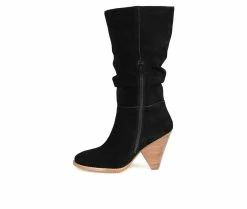 Flash Sale ⭐ Women's Journee Signature Syrinn Mid Calf Heeled 🥾 Boots Black 🥰 -London Fog Sales 3 529