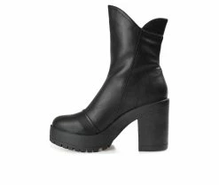 Coupon 😍 Women's Journee Collection Jaquie Block Heel Booties Black ⌛ 9 Coupon 😍 Women's Journee Collection Jaquie Block Heel Booties Black ⌛ -London Fog Sales 3 535