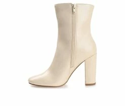 Outlet 🔔 Women's Journee Collection Gaibriel Heeled Booties Beige 😍 -London Fog Sales 3 541