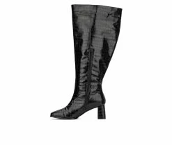 Best Pirce ❤️ Women's Fashion To Figure Milan XWC Knee High 🥾 Boots Black Wide 🌟 9 Best Pirce ❤️ Women's Fashion To Figure Milan XWC Knee High 🥾 Boots Black Wide 🌟 -London Fog Sales 3 649