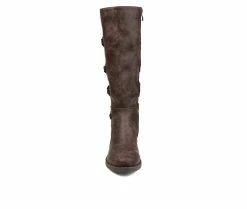 Best reviews of 👏 Women's Journee Collection Carly Wide Calf Knee High 🥾 Boots Brown ⭐ -London Fog Sales 4 124