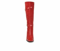 Coupon ⭐ Women's Journee Collection Gaibree Knee High 🥾 Boots Red ⭐ -London Fog Sales 4 256