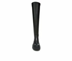Discount 🌟 Women's Franco Sarto Janna Platform Knee High 🥾 Boots Black Croc 💯 -London Fog Sales 4 316