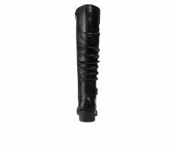 Deals 😍 Women's Baretraps Onika Ruched Knee High 🥾 Boots Black Smooth 🥰 -London Fog Sales 4 347