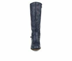 Discount 😀 Women's Journee Collection Ivie Extra Wide Calf Knee High 🥾 Boots Navy 🌟 -London Fog Sales 4 366