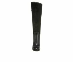 Hot Sale 👏 Women's Franco Sarto Rivet Tall Knee High Heeled 🥾 Boots Black 🌟 -London Fog Sales 4 390