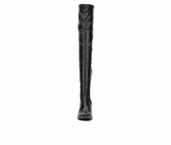 Outlet 🔥 Women's New York And Company Xena Over The Knee 🥾 Boots Black 🧨 -London Fog Sales 4 442