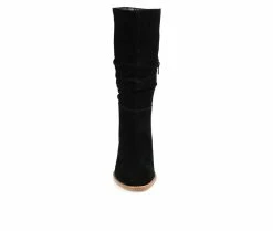 Flash Sale ⭐ Women's Journee Signature Syrinn Mid Calf Heeled 🥾 Boots Black 🥰 -London Fog Sales 4 528
