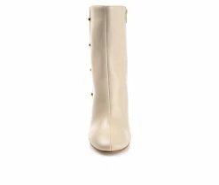 Outlet 🔔 Women's Journee Collection Gaibriel Heeled Booties Beige 😍 -London Fog Sales 4 540