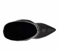 Discount 🤩 Women's Nine West Tasta Mid Calf Heeled 🥾 Boots Black 🌟 -London Fog Sales 4 541