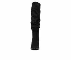 Cheapest 🎉 Women's New York And Company Damaris Knee High Heeled 🥾 Boots Black ⌛ -London Fog Sales 4 72