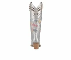 Budget 👏 Women's Dingo Boot Poppy Cowboy 🥾 Boots Silver ❤️ -London Fog Sales 5 251