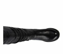 Deals 😍 Women's Baretraps Onika Ruched Knee High 🥾 Boots Black Smooth 🥰 -London Fog Sales 5 339