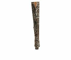 Best Pirce 💯 Women's London Rag Flittle Over The Knee Heeled 🥾 Boots Leopard Suede ⭐ 11 Best Pirce 💯 Women's London Rag Flittle Over The Knee Heeled 🥾 Boots Leopard Suede ⭐ -London Fog Sales 5 437