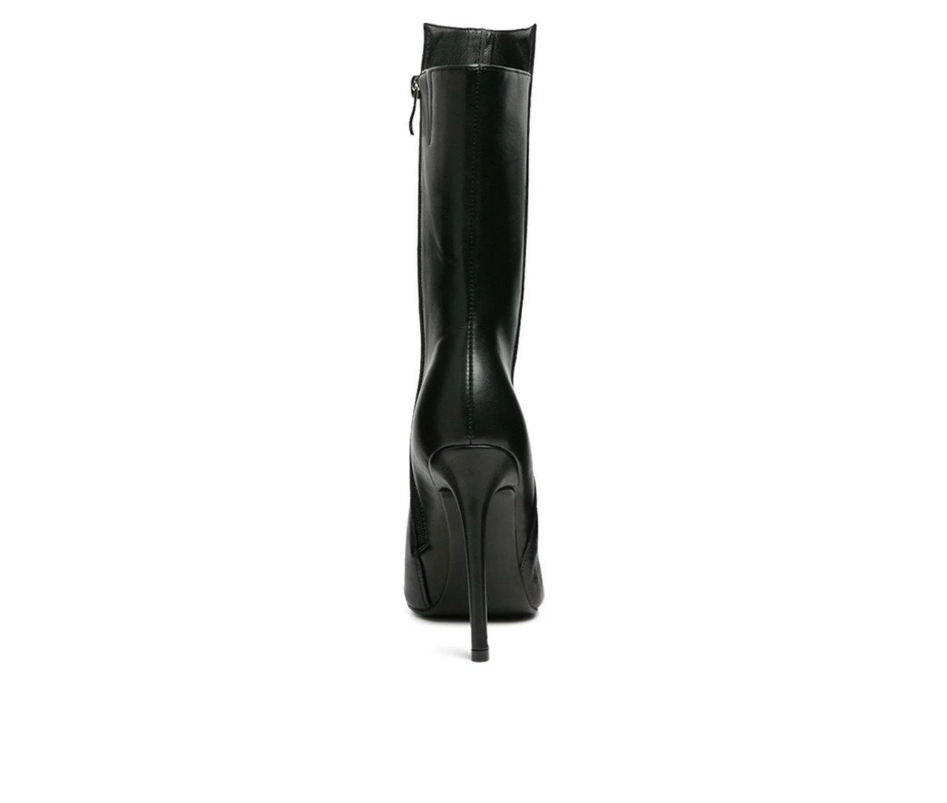 Best Sale 🔥 Women's London Rag Twitch Mid Calf Stiletto Booties Black ⭐ 6 Best Sale 🔥 Women's London Rag Twitch Mid Calf Stiletto Booties Black ⭐ - Image 6